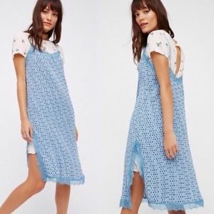 Free People Bobo Dot & Lace Slip Dress